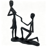 Sculptures abstraites de couple agenouillé en fonte, ornement moderne pour salon, décoration de bureau, cadeau d'anniversaire