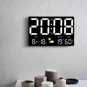 Multifunctional Silent Electronic LED Square Wall <b>Clock</b> Snooze Function USB Charging Port Large-Screen Temperature Calendar - Product Image 4