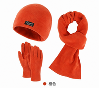 Ensemble d'accessoires en polaire d'hiver : bonnet, écharpe, gants 100% polyester, polaire ultra-fin, gants tactiles, vente en gros OEM