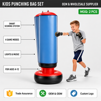 Sac de frappe électronique intelligent pour enfants avec lumières de notation, musique et 4 modes de jeu - Défi de mémoire, gants gonflables