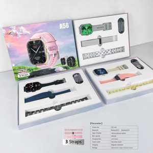 Hot <span class=keywords><strong>7</strong></span> en 1 Bracelet A58 plus Montre Intelligente 2.01 pouces Carré Bracelet En Silicone Quartz Dame Montre Collier Anneau A59 Plus Femmes Smartwatch - Product Image 1