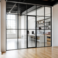 Panneau de cloison en verre pour bureau, profilé en aluminium modulaire, taille personnalisée, verre trempé dépoli, isolation thermique, intérieur de bâtiment