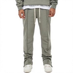 Survêtement léger d'hiver pour homme LONG MISSION INDUSTRY, gris, à capuche, manches longues, 100% coton, avec logo sur le devant et poches latérales - Product Image 5