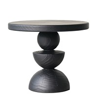 Table d'appoint ronde en bois massif, forme sculpturale moderne, table d'appoint pour salon, mobilier de café décoratif minimaliste pour la maison