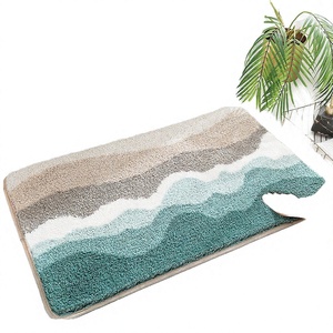 Factory Direct Novelty Waterproof Cushioned Washable Medium Thickness Polyester <b>Bath</b> <b>Mat</b> Set Home Hotel Use Non-slip <b>Absorbent</b> - Product Image 4