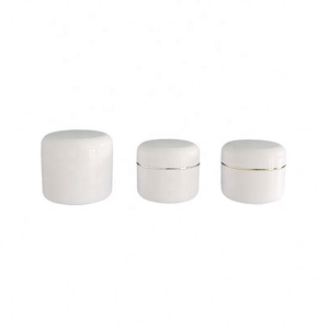 Stock 250ml White <b>Empty</b> Cream Container 8oz pp Plastic Body Butter <b>Jars</b> with Gold Rim Cap - Product Image 6