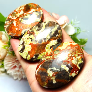 Wholesale Natural Spiritual Healing Money Agate Palm&Red Mexican Agate HeartPolished Crystal for Home Decor and Holiday Gifts - Product Image 3