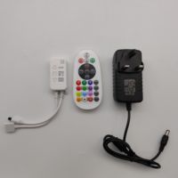 Contrôleur de variateur LED intelligent WiFi Tuya 2.4G RGB/RBGW avec entrée DC12-24V 6A/canal, télécommande 20 touches, portée 15m pour bande LED