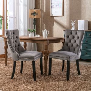 DB Nikki Collection Modern High-End Contemporary <b>Velvet</b> Upholstered <b>Dining</b> <b>Chair</b> with Solid Wood Legs and Nailhead Trim - Product Image 1