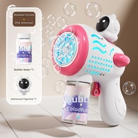 Machine à bulles automatique en plastique style influenceur, pistolet à bulles électrique portable multi-trous, lumineux pour enfants, pour l'extérieur