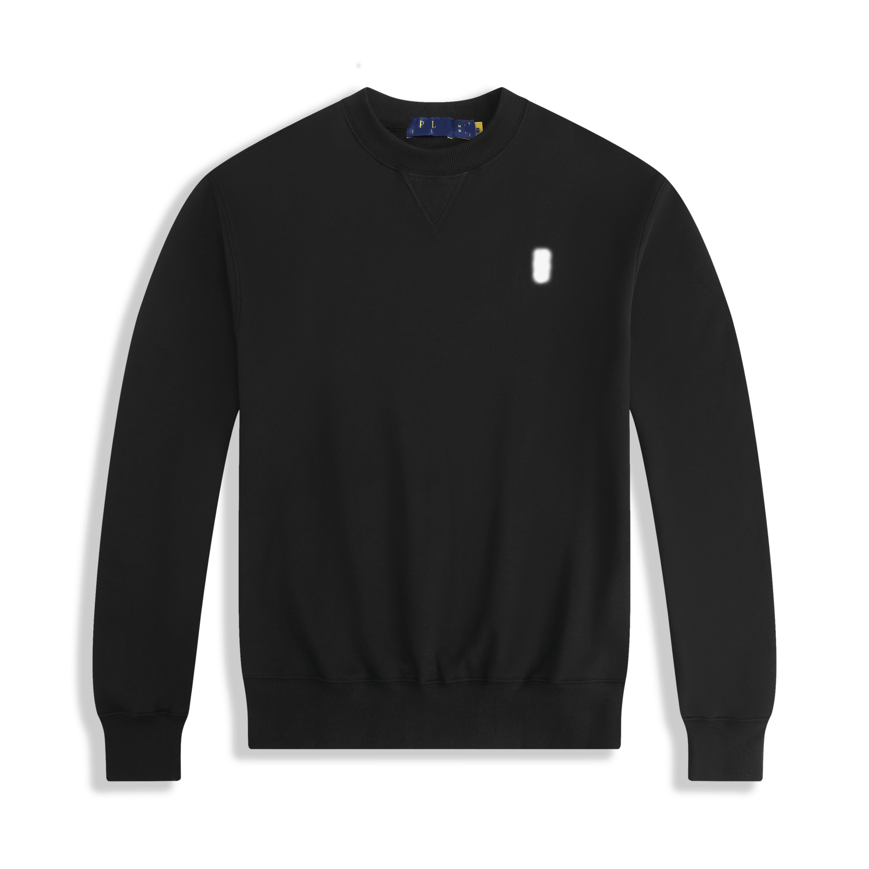 Negro con logo RL blanco.