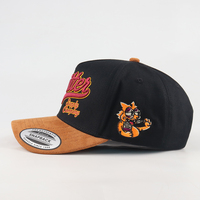 Topi Baseball Bordir Premium Logo Kartun Huruf, Bahan Suede, Pinggiran Melengkung, Dapat Disesuaikan, Model Snapback Modis