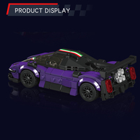 Ensemble de blocs de construction MOULD KING 27154 mini Super Sports Car, voiture de course haute vitesse avec boîte de présentation, briques MOC, jouets, cadeau de Noël