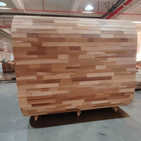 Cabine de sauna extérieure en cèdre rouge, forme cube, avec vestiaire |   Sauna de jardin en bois