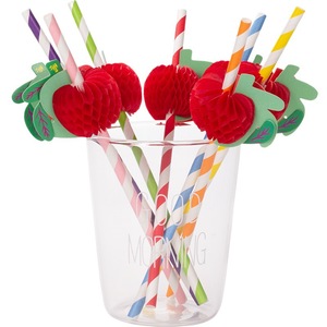 Apple Decorative <b>Paper</b> Straws Colorful Disposable Party Beverage Straws Straight Pipe Random Color <b>Biodegradable</b> - Product Image 4
