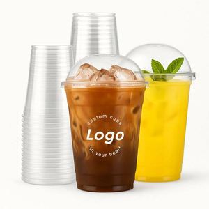 Vasos Desechables para Café, Té de Burbujas, Bebidas Frías, Leche y Jugos, con Logotipo Personalizado, 98 mm, 16 oz, con Tapas y Base Plana - Product Image 1