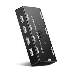 FJ-VHK201 Fjgear VGA VERS HDMI KVM SWITCH 2PORT 2 hôtes partagent un moniteur HD 1920*1080P partage multi-appareils