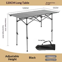 Klappbarer, verstellbarer Outdoor-Eierrolltisch, quadratischer Tisch für Camping, Marktstände und Picknicks mit Leinenbezug