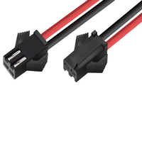 Kabel Daya LED Baru Arus Rendah Berlapis Timah SM-2P 2-Kawat Male-Female Isolasi PVC Panjang 150mm untuk Aplikasi Elektronik
