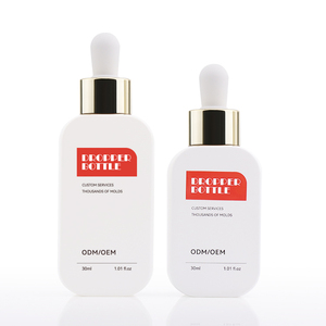 Flacon compte-gouttes en verre transparent givré de luxe de 30 ml compte-gouttes givré à dessus doré carré de 30 ml compte-gouttes givré à dessus doré de 30 ml - Product Image 2