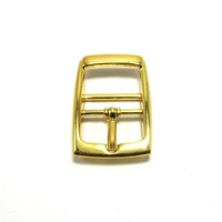 Boucle de ceinture à double barre en alliage de zinc plaqué or de 20mm pour collier-étanche et durable pour chevaux/chiens/chats