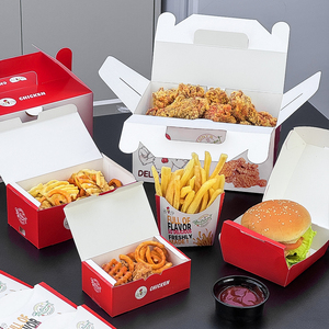 Custom Design Chicken Wing Tray Hot Dog Hamburger Snacks and Fries <strong>Box</strong> for Food Paperboard Material - Product Image 6