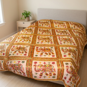 FUNDA DE CAMA INDIA CAMA TAPIZ DE CAMA TIRO Trabajo étnico de la India - Product Image 4