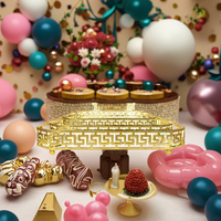 Ensemble de plateaux en fer islamique 642023, 34/49/46 cm, miroir métallique, décoration de l'Aïd Moubarak, Ramadan, fournitures de fête, PartyMaker