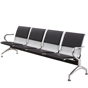 Chaise de rang en acier inoxydable de style moderne chaise de perfusion à quatre places pour le repos public dans les aéroports et le banc d'attente pour le salon - Product Image 1