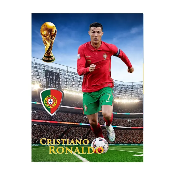 RTS Waterproof Easily Install Famous Football Soccer Sport Player Wall Poster 3D Poster Anime With Metal Frame
