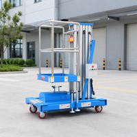 Plateforme élévatrice électrique portable en aluminium à colonne unique de 4m à 6m, capacité 125kg, hauteur jusqu'à 6000mm