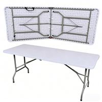 Table de pique-nique pliable légère sur mesure pour le camping en plein air, plateau en HDPE, structure en acier inoxydable, mobilier d'extérieur moderne