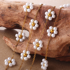 Ensemble de bracelets en chaîne de perles plaquées or, bijoux en alliage mignons pour femmes, cadeau - Product Image 2