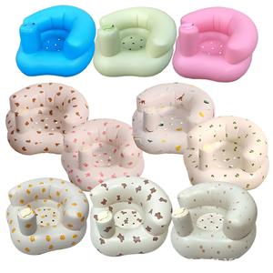Multifunctional Inflatable Baby Support Chair with Cute Animal Print, <b>Portable</b> Infant Bath <b>Stool</b> for Sitting and Feeding - Product Image 1