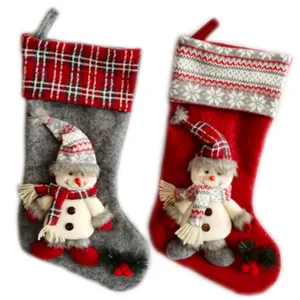 Factory Custom Home Decorations Santa Lucky Socks For Christmas Stocking Holders Xmas Snowman Hosiery Sock