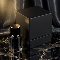Flacon de parfum en verre noir personnalisé de luxe 50ml 100ml Boîte cadeau magnétique haut de gamme Emballage cosmétique avec logo personnalisé
