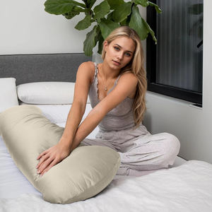 Oblong Throw Pillow Memory Foam Filled Medium Firmness Solid Color <b>For</b> Living Room Bedroom - Product Image 2