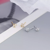 Pendientes de plata de ley 925 con baño de oro y circonita, diseño de flor marquesa, joyería de Alibaba-online-shopping