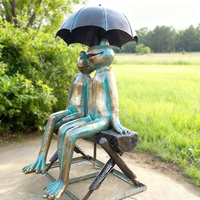 Fontaine décorative moderne en bronze en forme de grenouille pour jardin extérieur, figurine animale moulée, art 3D, objet de collection