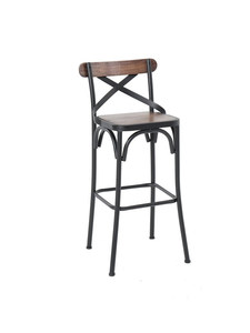 Tabouret de bar de style américain en fer forgé et bois massif, fabriqué en Chine, avec dossier et accoudoirs, à pieds hauts, pour bar, pub, comptoir de <span class=keywords><strong>caisse</strong></span> - Product Image 5