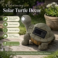 Lampe de jardin en résine durable au design unique avec yeux lumineux, panneaux solaires intégrés, décoration de jardin en forme de tortue, alimentée par l'énergie solaire