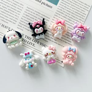 Bonitos accesorios de resina de dibujos animados, horquilla hecha a mano DIY ecológica y decoraciones de funda de teléfono para Navidad - Product Image 1