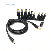 65W USB 3.1 Tipe C USB-C Ke DC 20V 5.5 2.5Mm Colokan Listrik Kabel PD dengan 10 Set Adaptor DC untuk Laptop