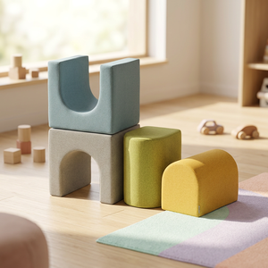 Modern Modular Sectional Couch for <b>Kids</b> Creative Montessori Early Education <b>Tools</b> Soft Wood Play Equipment <b>Set</b> for Bedroom - Product Image 1