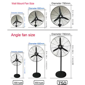 Промышленный вентилятор высокой мощности 750 мм, 30 дюймов, большой воздушный поток, настенный коммерческий напольный вентилятор, промышленный настенный вентилятор - Product Image 2