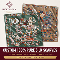 Écharpe 100% Soie de Mûrier 90x90cm Carrée Jacquard Tissée Classique Luxe Femme Châle Accessoire de Mode Personnalisé Design Sur Mesure