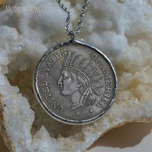 הלחמה ארצות הברית הגברת החירות אהבה מטבע שרשרת תליון אופנה וינטג משובח מצופים שרשרת נירוסטה תכשיטים - Product Image 6