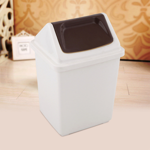 Thùng Rác Hình Vuông Lật Bằng Nhựa Thùng Rác Cho Nhà Vệ Sinh Nhà Vệ Sinh Có Nắp Đậy Xoay - Product Image 1