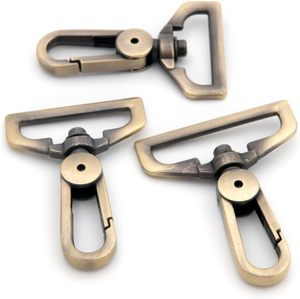 Mousquetons métalliques en laiton brossé pour sacs à main, fermoirs pivotants à griffe de homard, accessoires de maroquinerie - Product Image 3
