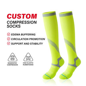 Chaussettes <span class=keywords><strong>de</strong></span> sport <span class=keywords><strong>de</strong></span> compression longues et professionnelles pour l'exercice physique avec fond en tissu éponge épais - Product Image 1